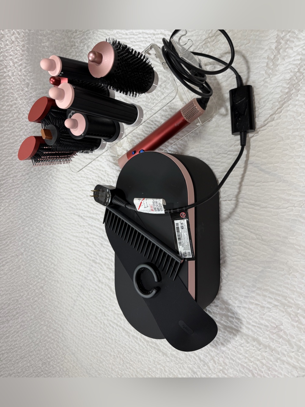 Dyson Women Hair Styling Storage Case in Black with Rose Trim